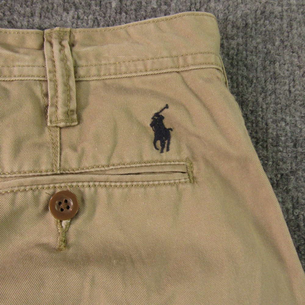 Polo Ralph Lauren Chino Shorts Mens 32x10 Relaxed Fit Tan Pony Logo Cotton Twill